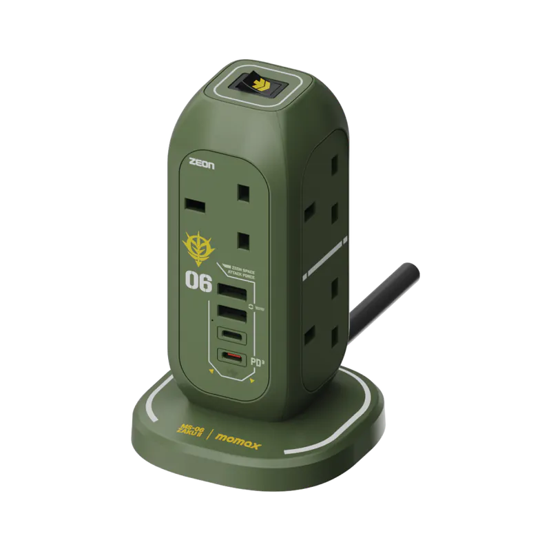 Momax x Gundam ONEPLUG PD20W 2A2C 7位USB拖板 [香港行貨]-DIGIBAL ONLINE