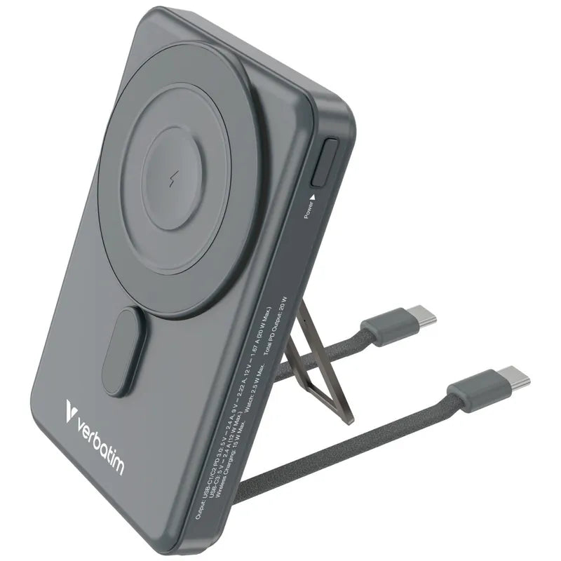 VERBATIM 5合1 Charge 'n' Go 10000mAH 磁吸無線流動充電池  *3C 認證 - 香港行貨-DIGIBAL ONLINE