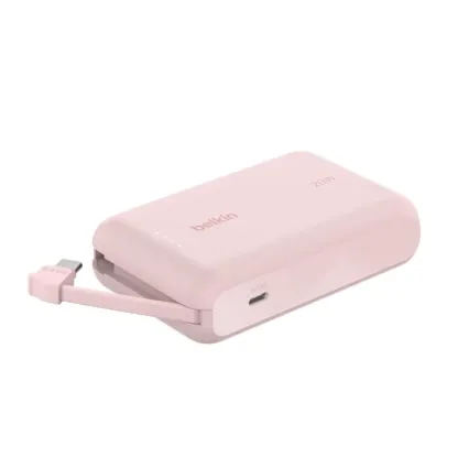 BELKIN BoostCharge Power Bank 10K with Integrated Cable [香港行貨] # 內地3C認證 粉紅色