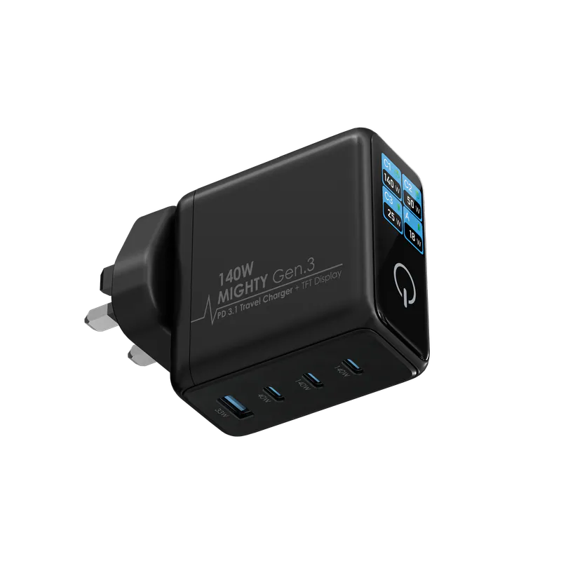 EGO 140W MIGHTY Gen.3 旅行充電器 GaN TFT屏｜香港行貨
