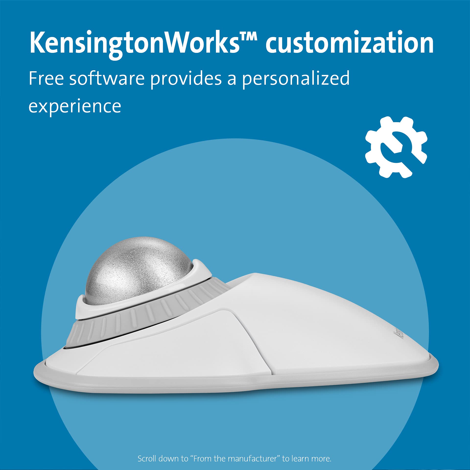 Kensington Orbit® 無線軌跡球滑鼠連滾輪環（白色 K70993WW）原裝行貨