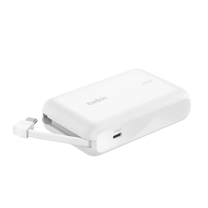 BELKIN BoostCharge Power Bank 10K with Integrated Cable [香港行貨] # 內地3C認證 白色