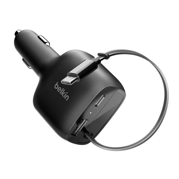 BELKIN BoostCharge 75W 可伸縮車用充電器 CCC001fqBK 香港行貨