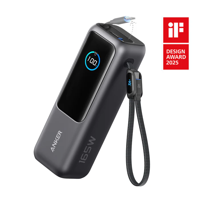 Anker Power Bank (25K, 165W, Built-In and Retractable Cables) 100W PD 行動電源 A1695 (CCC認證）- 香港行貨-DIGIBAL ONLINE