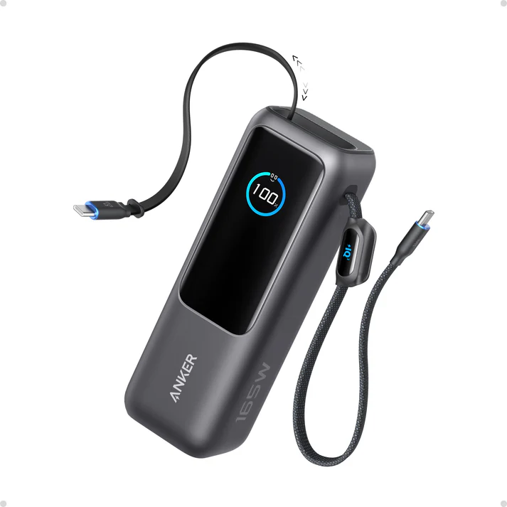 Anker Power Bank (25K, 165W, Built-In and Retractable Cables) 100W PD 行動電源 A1695 (CCC認證）- 香港行貨-DIGIBAL ONLINE