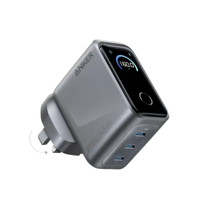 Anker Prime Charger (160W, 3 Ports, Smart Display) 140W USB-C 3輸出牆插充電器 [香港ANKR 18個月保養]