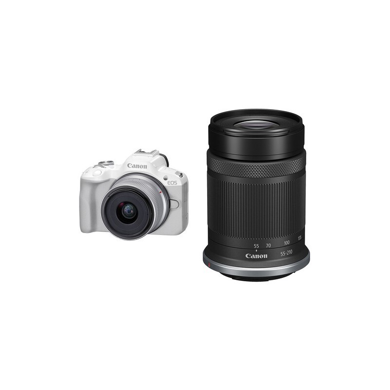 CANON EOS R50 KIT RF-S 18-45mm F4.5-6.3 IS STM + RF-S 55-210mm f/5-7.1 IS STM (White) 平行進口