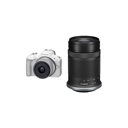 CANON EOS R50 KIT RF-S 18-45mm F4.5-6.3 IS STM + RF-S 55-210mm f/5-7.1 IS STM (White) 平行進口