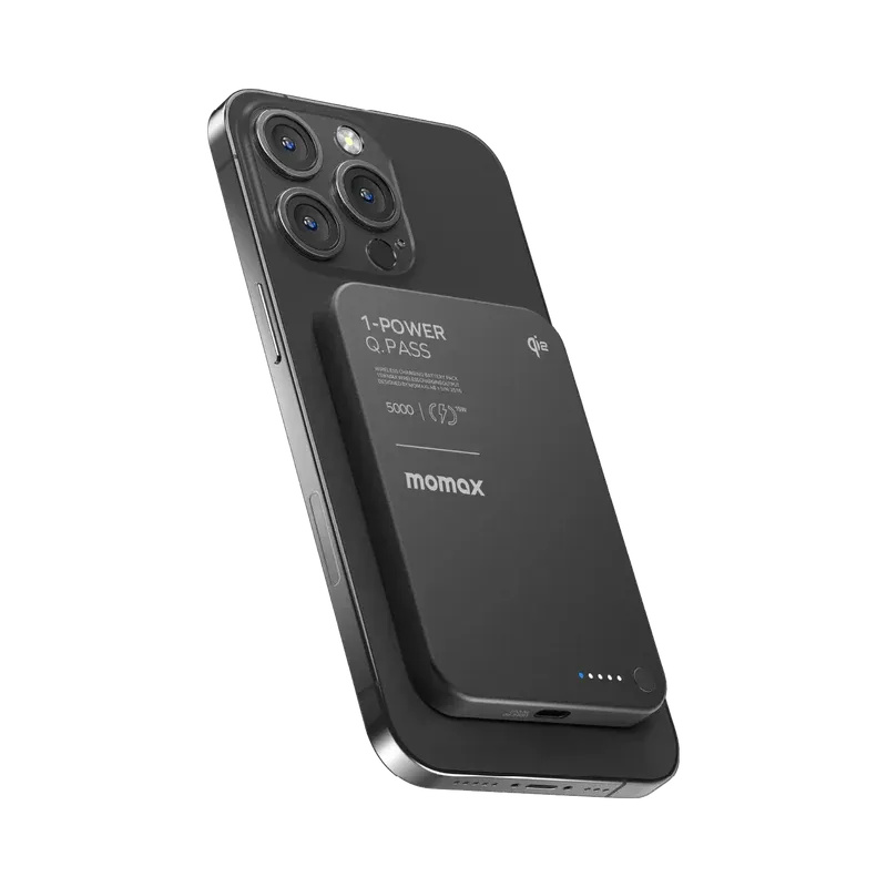 MOMAX 1-Power Q.Pass 5000mAh Qi2 磁吸流動電源 (CCC 認證) [香港行貨]