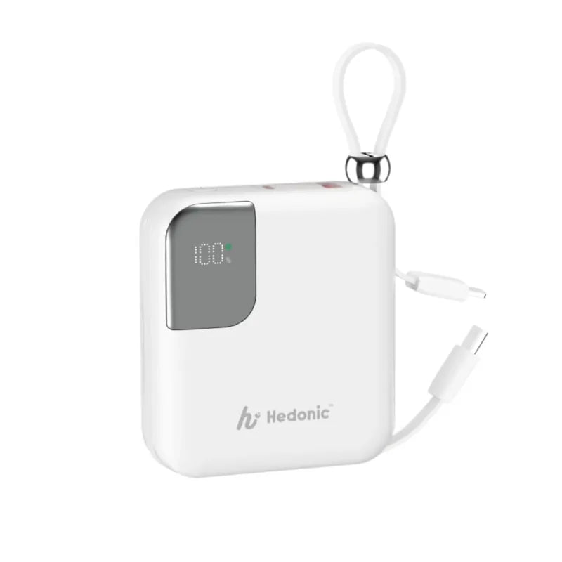 Hedonic 10000mah (38.5Wh) PD 3.0 22.5W Lightning & USB-C 流動充電池 (第三代)｜白色｜81060｜3C CCC認証｜-DIGIBAL ONLINE