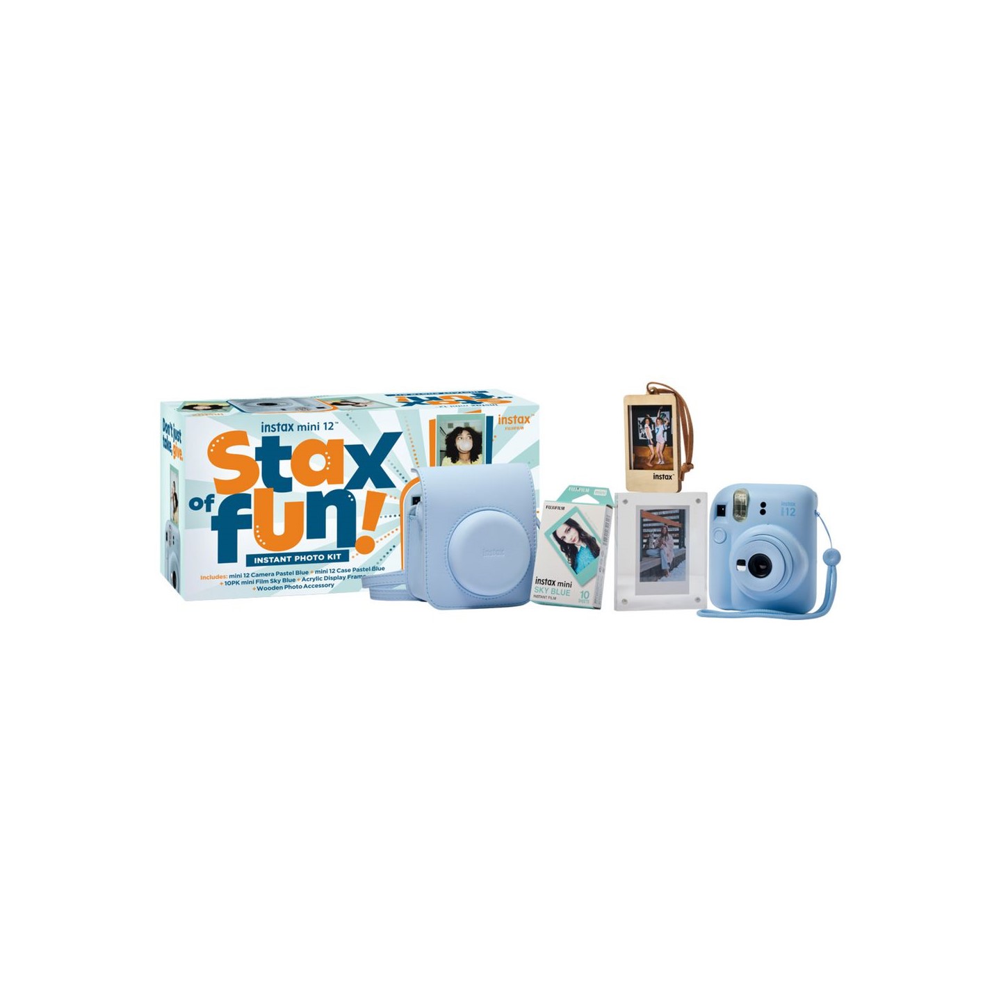 FUJI Instax Mini 12 Stax of Fun Instant Photo Kit (Blue) (White Film) 平行進口