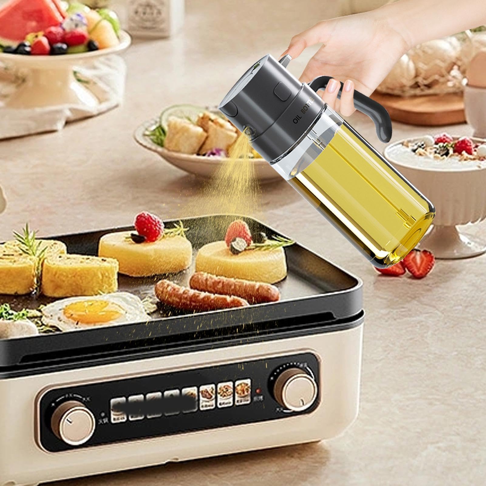 500ML 廚房按壓霧化 防漏油玻璃 噴油壺-DIGIBAL ONLINE