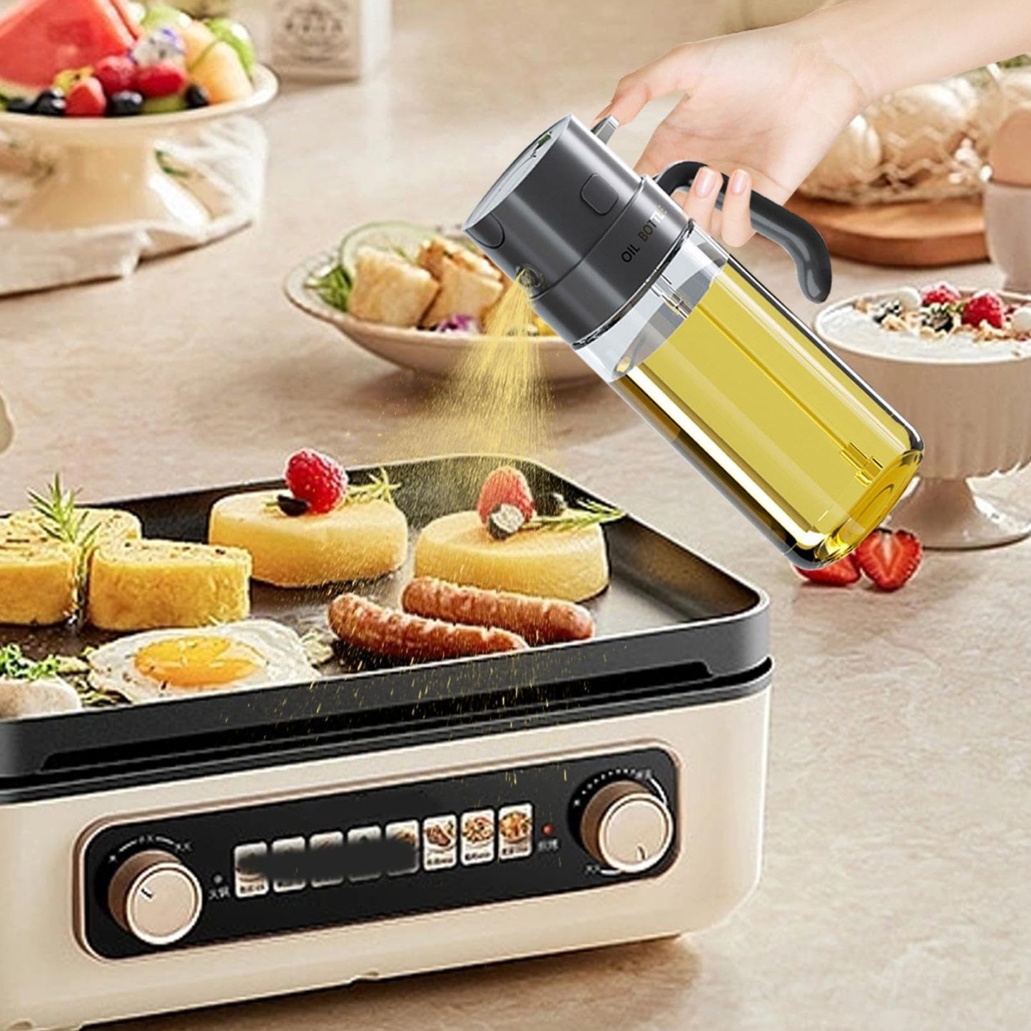 500ML 廚房按壓霧化 防漏油玻璃 噴油壺-DIGIBAL ONLINE