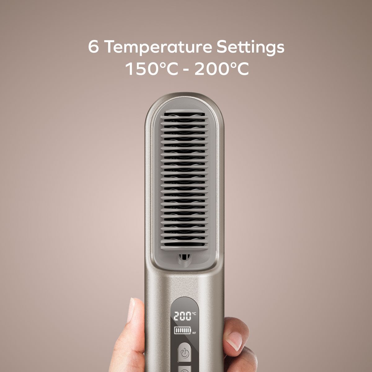 MOMAX - 1-Care Sleek 旅行無線負離子直髮梳 (鈦色) (HL19L) [香港行貨一年保養]