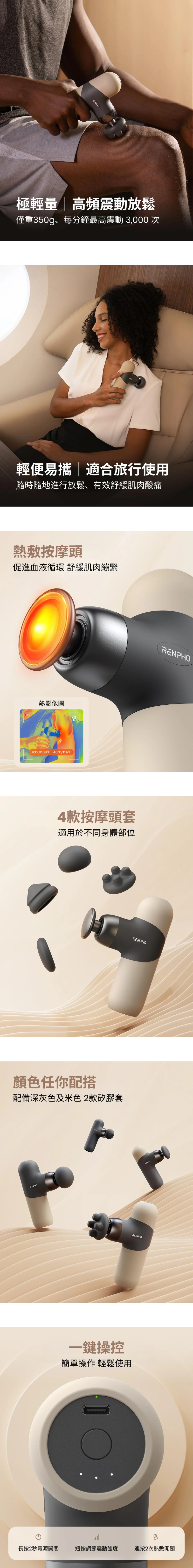 RENPHO Mini Thermal 迷你熱敷按摩槍 香港行貨