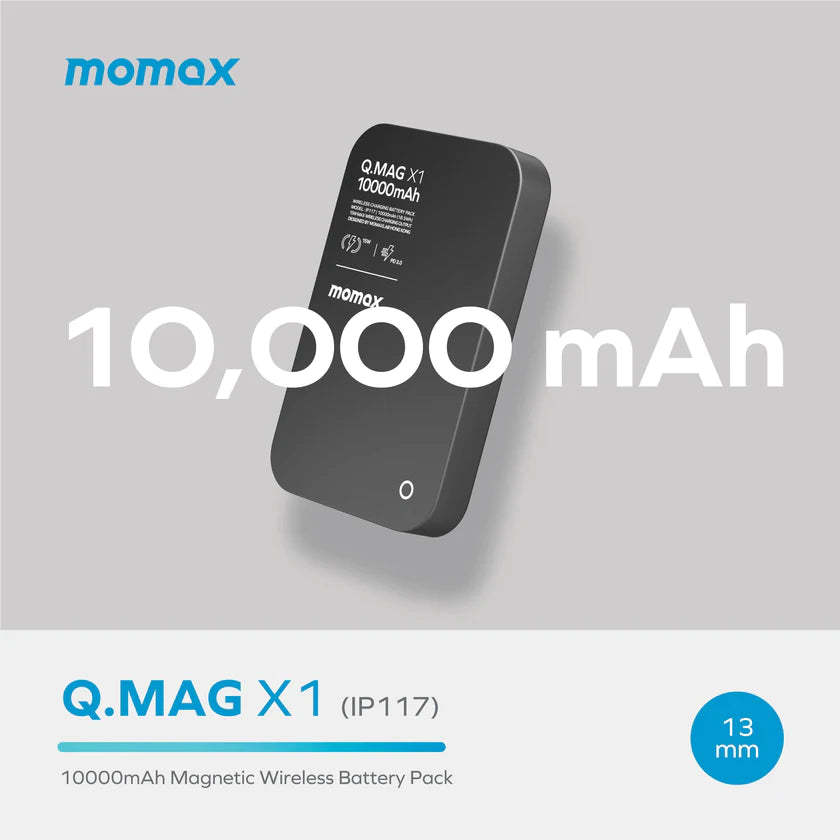 MOMAX Q.Mag X1 10000mAh超薄磁吸流動電源  [2年保養] (CCC 認證)-DIGIBAL ONLINE