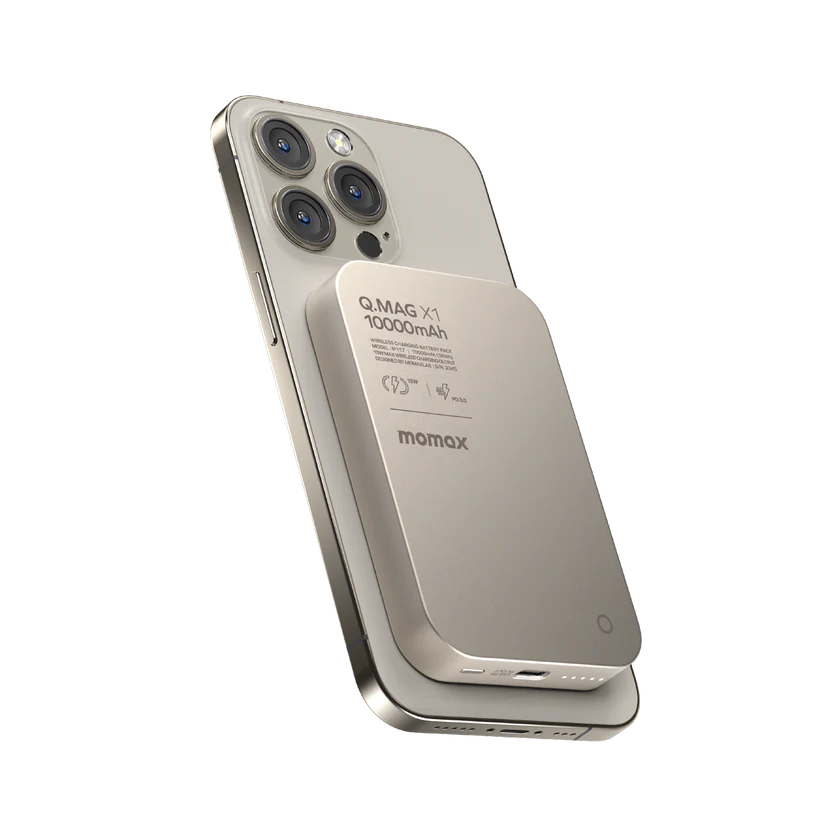 MOMAX Q.Mag X1 10000mAh 超薄磁吸流動電源 -鈦金色 [2年保養] (CCC 認證)-DIGIBAL ONLINE