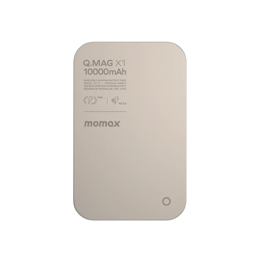 MOMAX Q.Mag X1 10000mAh 超薄磁吸流動電源 -鈦金色 [2年保養] (CCC 認證)-DIGIBAL ONLINE