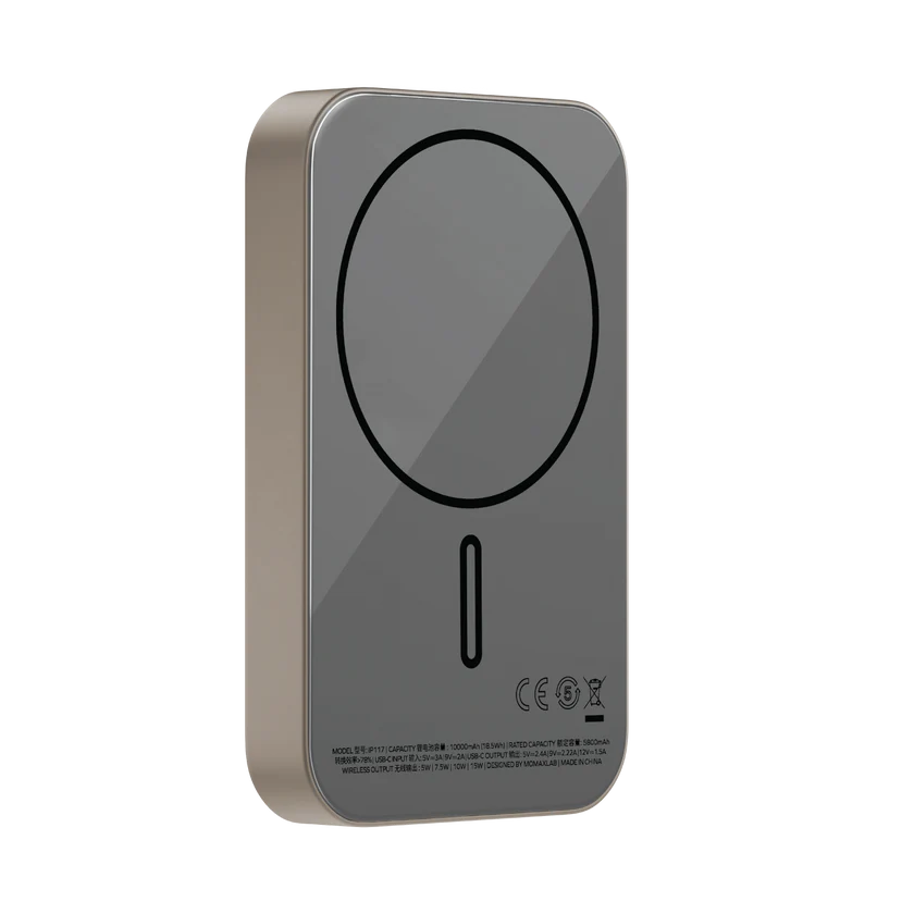 MOMAX Q.Mag X1 10000mAh 超薄磁吸流動電源 -鈦金色 [2年保養] (CCC 認證)-DIGIBAL ONLINE