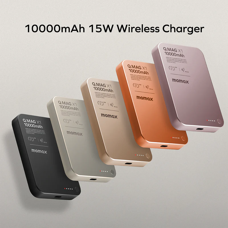 Momax Q.Mag X1 10000mAh 超薄磁吸流動電源 IP117AP- 粉紅色 [2年保養] (CCC 認證)