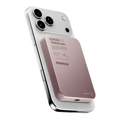 Momax Q.Mag X1 10000mAh 超薄磁吸流動電源 IP117AP- 粉紅色 [2年保養] (CCC 認證)