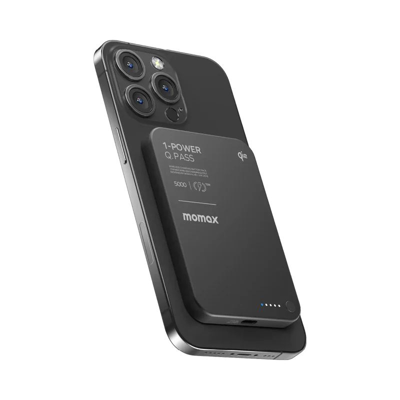 MOMAX 1-Power Q.Pass 5000mAh Qi2 磁吸流動電源 - IP129 [香港行貨]-DIGIBAL ONLINE