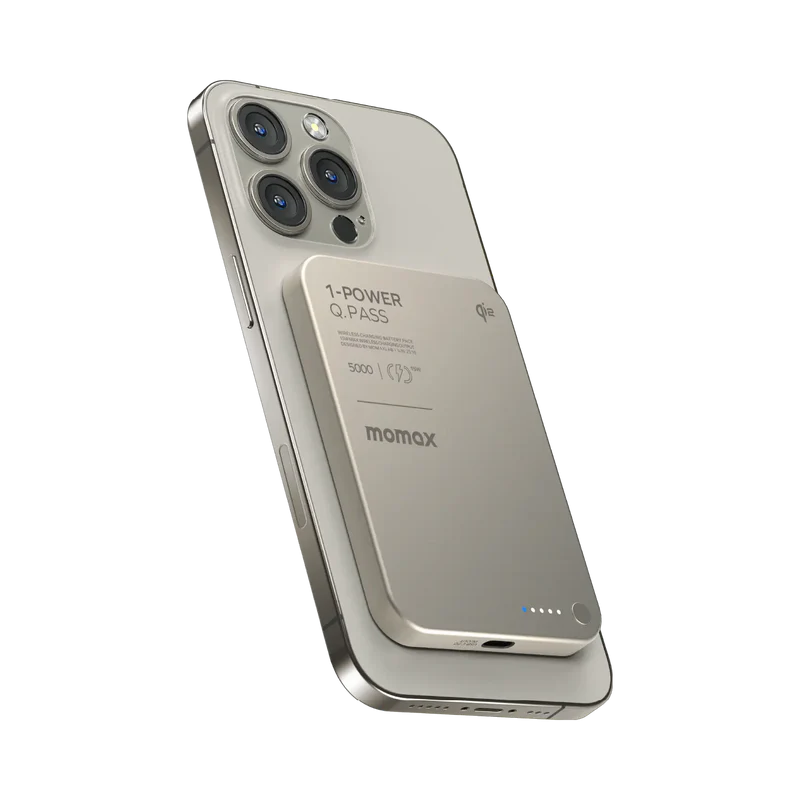 MOMAX 1-Power Q.Pass 5000mAh Qi2 磁吸流動電源 (CCC 認證) [香港行貨]
