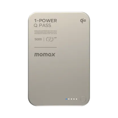 MOMAX 1-Power Q.Pass 5000mAh Qi2 磁吸流動電源 (CCC 認證) [香港行貨]