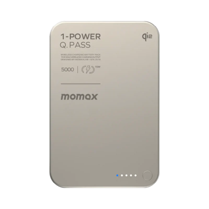 MOMAX 1-Power Q.Pass 5000mAh Qi2 磁吸流動電源 - IP129 [香港行貨]-DIGIBAL ONLINE