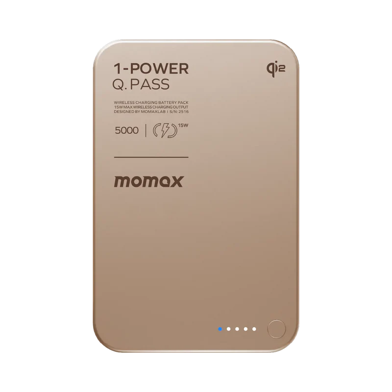 MOMAX 1-Power Q.Pass 5000mAh Qi2 磁吸流動電源 (CCC 認證) [香港行貨]