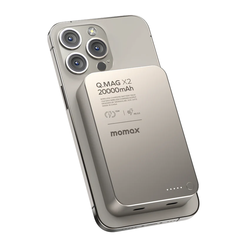 MOMAX Q.MAG X2 35W 20000mAh超薄磁吸流動電源 - 第二代 - IP133 [香港行貨](CCC 認證)-DIGIBAL ONLINE