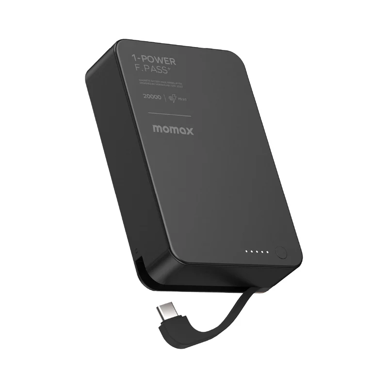 MOMAX 1-Power F.Pass⁺ 20000mAh 磁吸帶線流動電源 (CCC 認證) IP159 [香港行貨]-DIGIBAL ONLINE