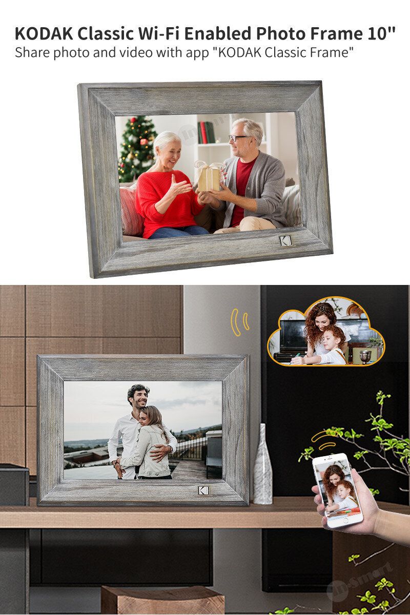 Kodak RCF-1013（灰色 MDF） WiFi 電子相架 原裝行貨