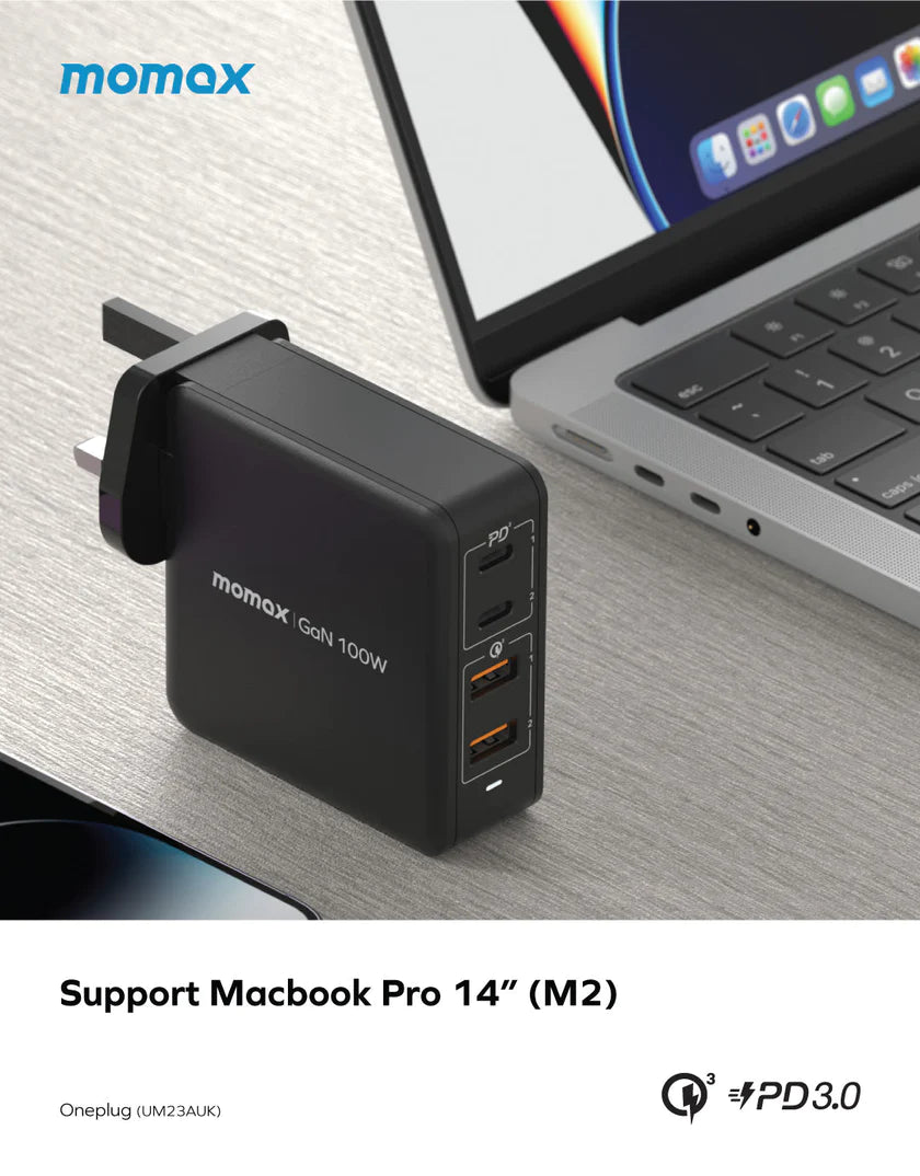 MOMAX ONE PLUG GaN 100W 四輸出快速充電器 [香港行貨]-DIGIBAL ONLINE
