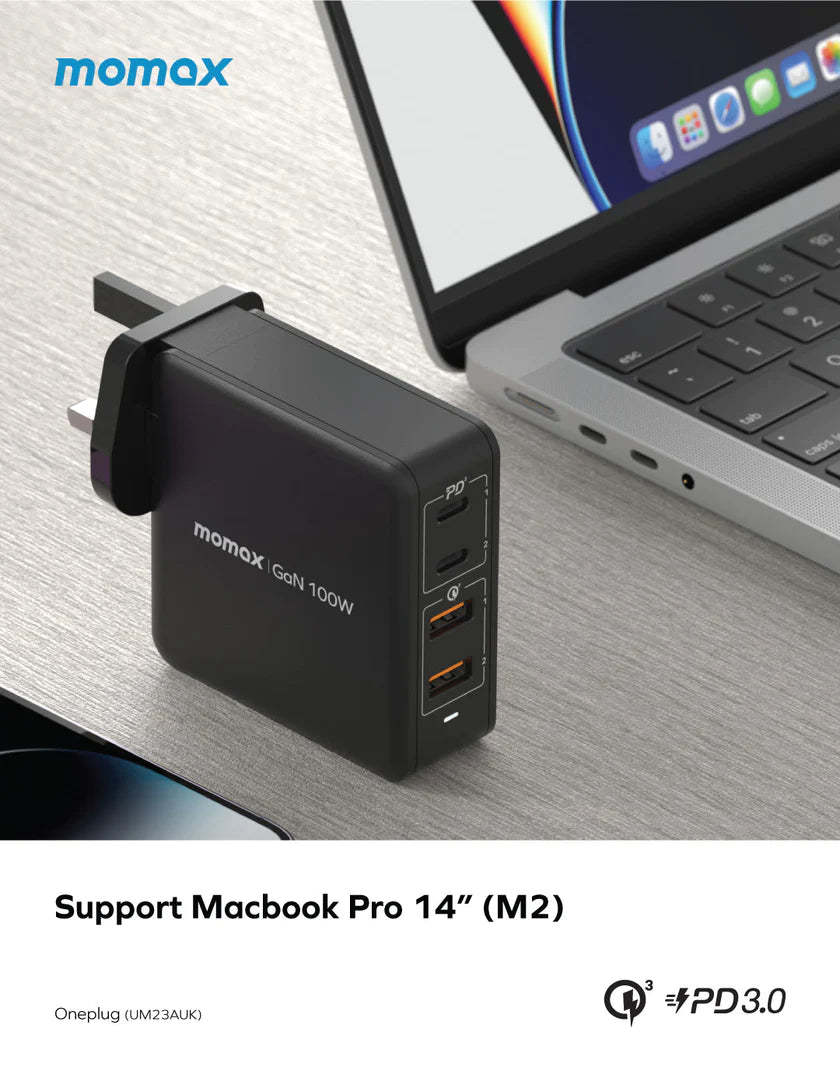 MOMAX ONE PLUG GaN 100W 四輸出快速充電器 [香港行貨]-DIGIBAL ONLINE