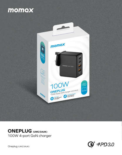MOMAX ONE PLUG GaN 100W 四輸出快速充電器 [香港行貨]-DIGIBAL ONLINE