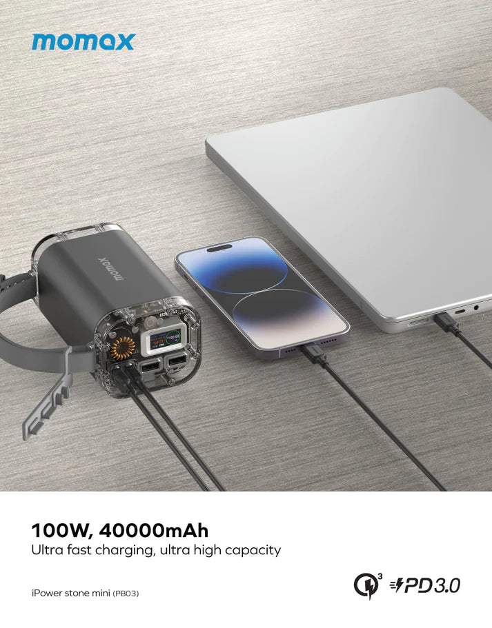 MOMAX iPowerstone Mini 100W 40000mAh 便攜儲能電源 PB03 [香港行貨]-DIGIBAL ONLINE
