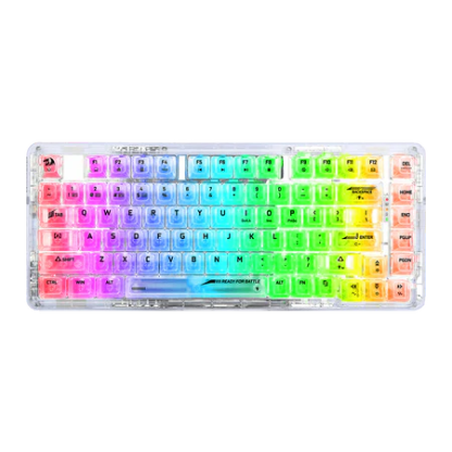 Redragon K649 PRO 82 Keys Hot-swappable 無線機構電競鍵盤 - 透明水晶軸 [ 一年保養]-DIGIBAL ONLINE