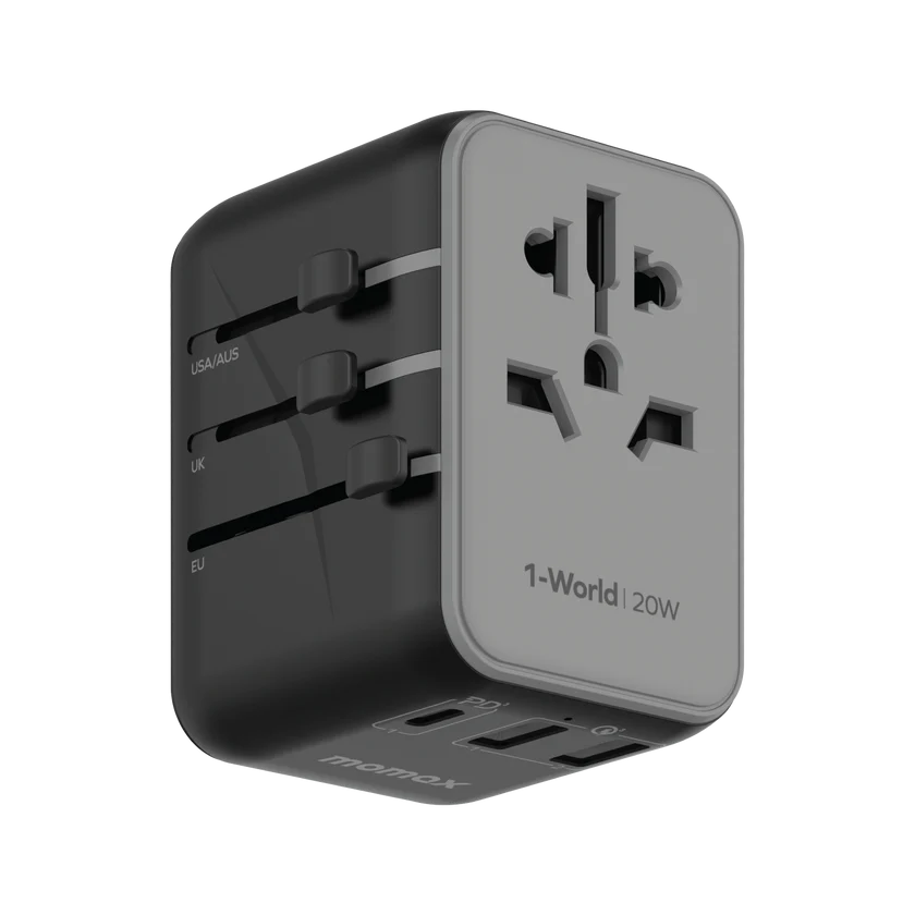 MOMAX 1-World 20W 3-插口+AC 旅行充電插座 [香港行貨]-DIGIBAL ONLINE