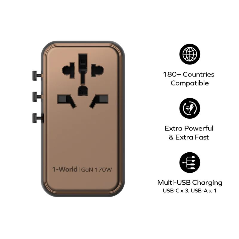 MOMAX 1-World 170W GaN 四接口旅行充電插座 [香港行貨]-DIGIBAL ONLINE