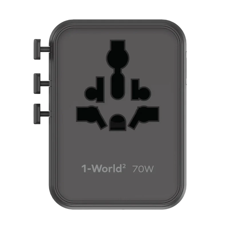 MOMAX 1-WORLD² 70W 雙 AC 五 USB GaN 全球轉換插座 [香港行貨]-DIGIBAL ONLINE