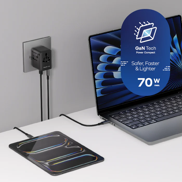 MOMAX 1-WORLD² 70W 雙 AC 五 USB GaN 全球轉換插座 [香港行貨]-DIGIBAL ONLINE