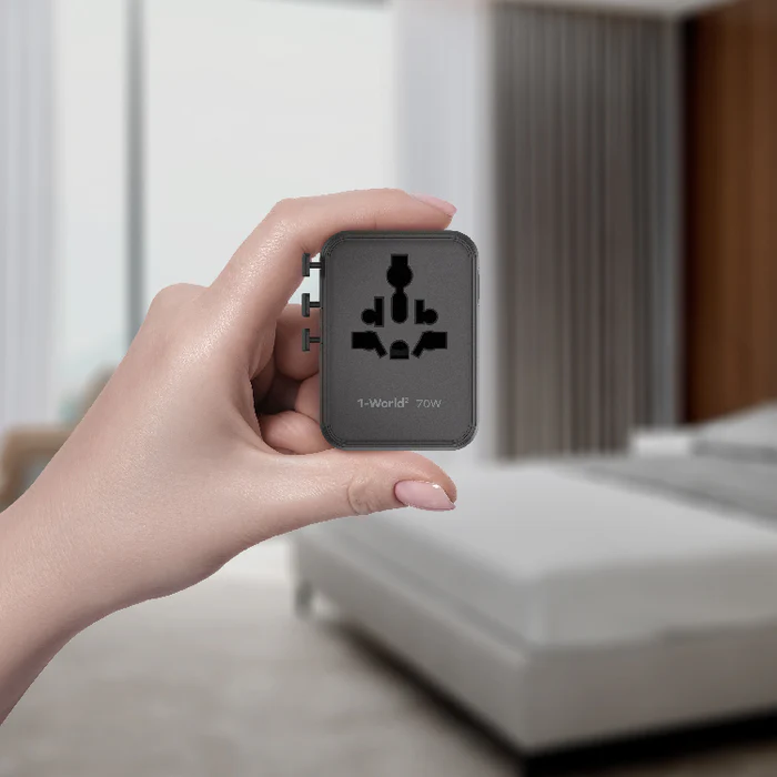 MOMAX 1-WORLD² 70W 雙 AC 五 USB GaN 全球轉換插座 [香港行貨]-DIGIBAL ONLINE