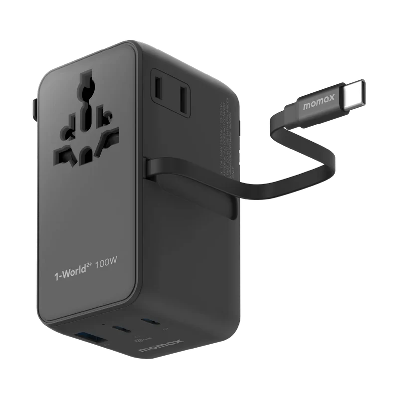 Momax 1-World²⁺ 100W 伸縮充電線四接口旅行充電插座 UA25 [香港行貨]