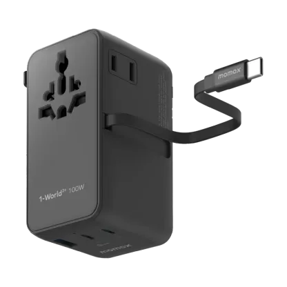 Momax 1-World²⁺ 100W 伸縮充電線四接口旅行充電插座 UA25 [香港行貨]