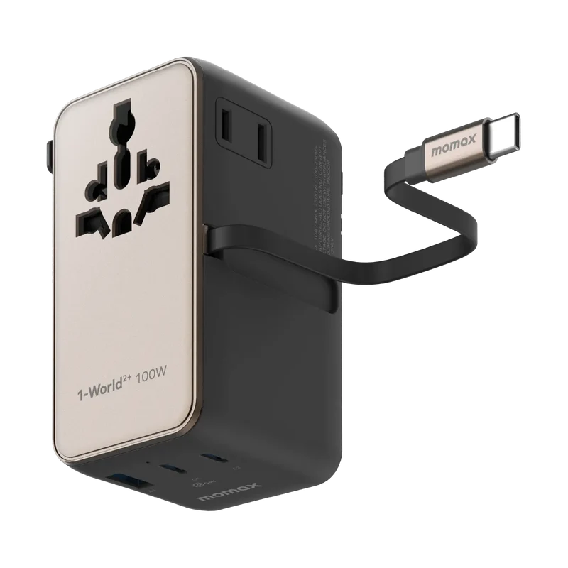 Momax 1-World²⁺ 100W 伸縮充電線四接口旅行充電插座 UA25 [香港行貨]