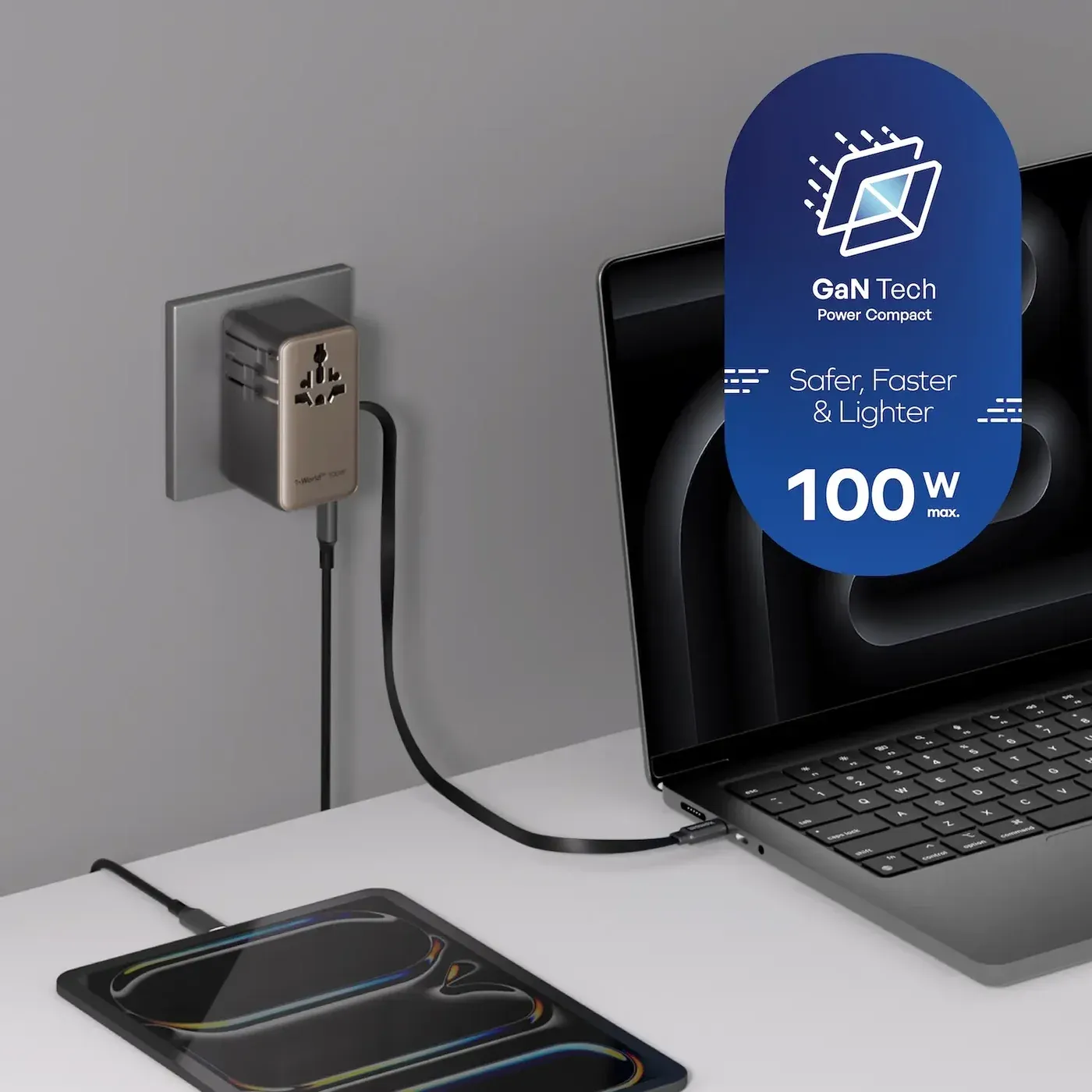 Momax 1-World²⁺ 100W 伸縮充電線四接口旅行充電插座 UA25 [香港行貨]