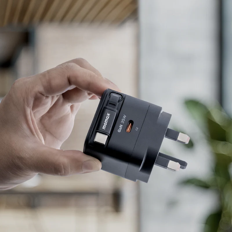 MOMAX 1-CHARGE+ 1 連接埠 GaN 35W 充電器，附可伸縮 USB-C線 [香港行貨]-DIGIBAL ONLINE