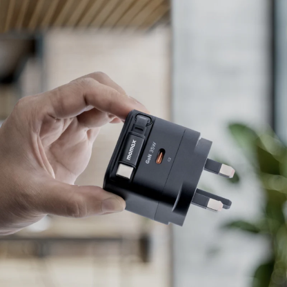 MOMAX 1-CHARGE+ 1 連接埠 GaN 35W 充電器，附可伸縮 USB-C線 [香港行貨]-DIGIBAL ONLINE
