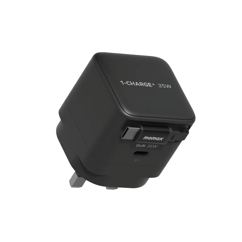 MOMAX 1-CHARGE+ 1 連接埠 GaN 35W 充電器，附可伸縮 USB-C線 [香港行貨]-DIGIBAL ONLINE